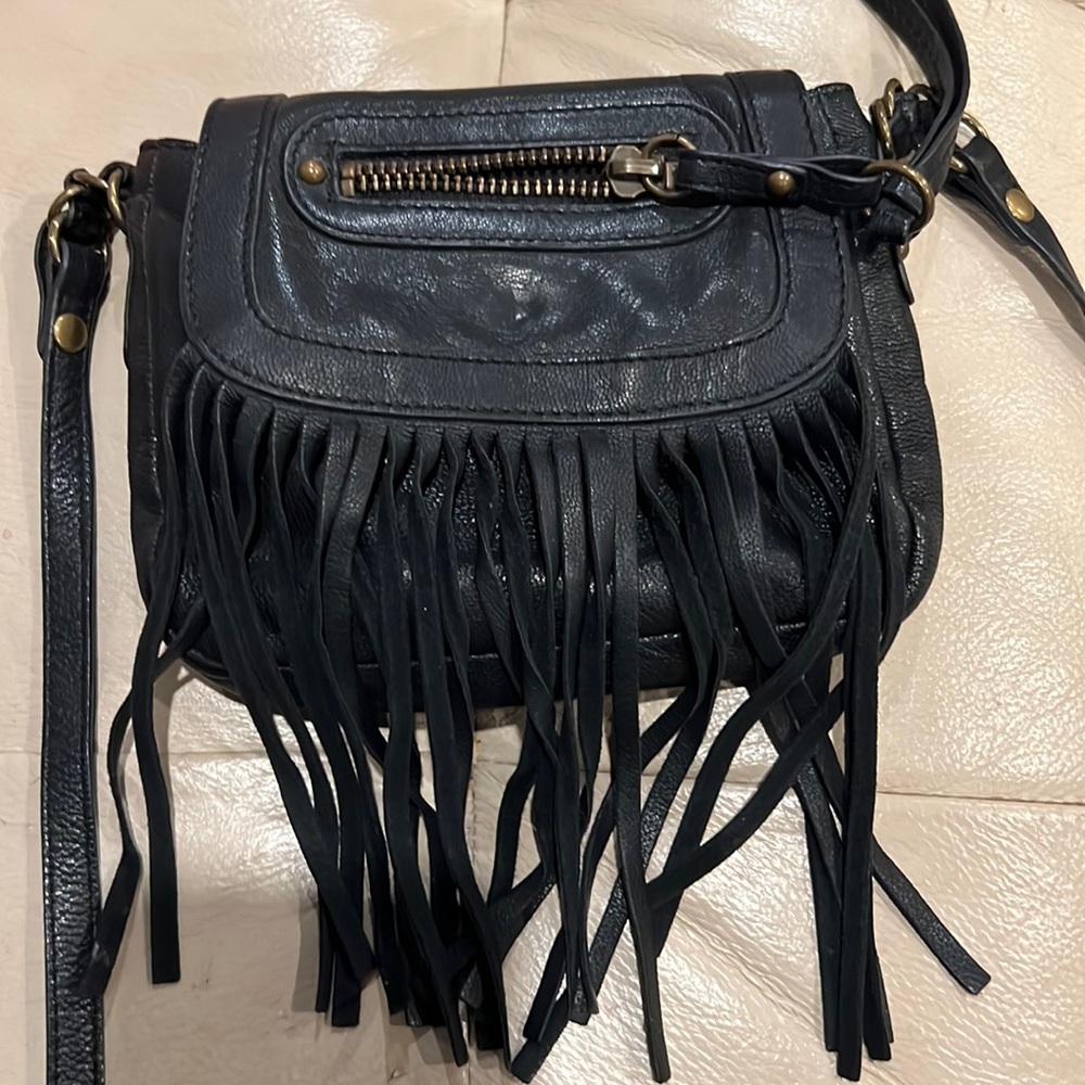 Steve Madden soft leather cross body small bag with fringe